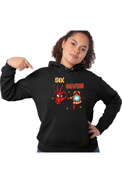 OEM Women's Hoodie Six Seven Spiderman Ironman 67 Marvel Superhero