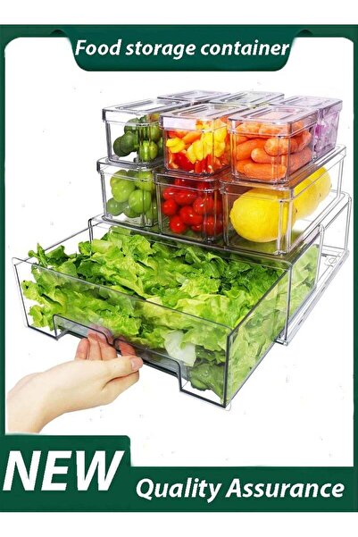 Yoawllty 10-pack clear plastic food containers. Stackable refrigerator organi...