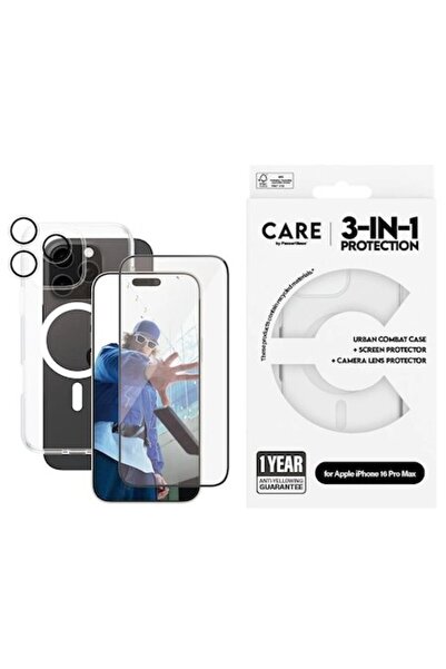 CARE by PanzerGlass® Set for iPhone 16 Pro Max, Bundle, Flagship, 3-in-1, Mag...