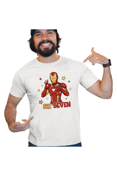 OEM Men's T-Shirt Six Seven Iron Man 67 Marvel Superhero