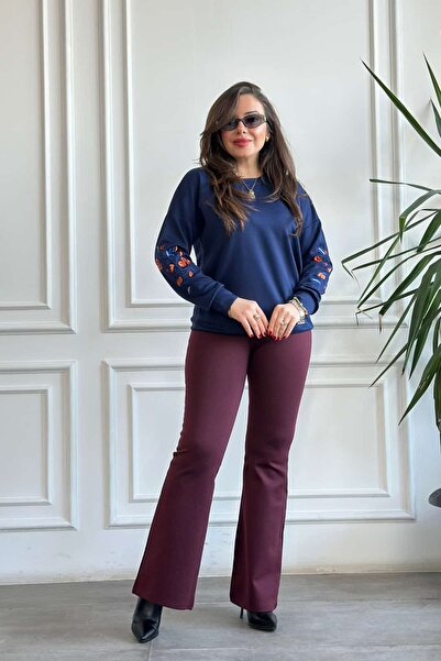 Yağmur Butik İspanyol Paça Çelik Örme Tayt Pantolon