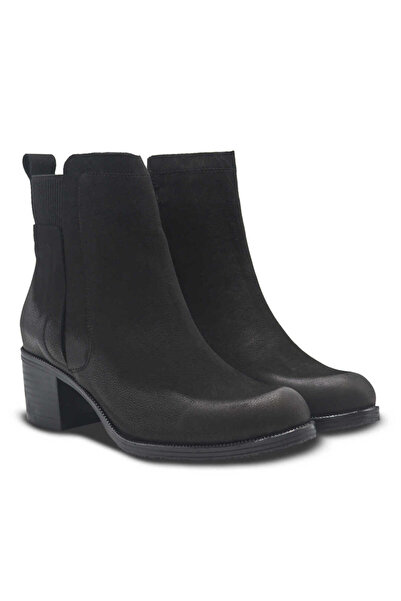 Venüs Deri Kadın Topuklu Bot Siyah 25030301K