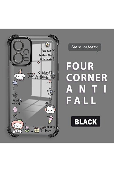 ucuc حافظة حماية من السيليكون الشفاف المتوافقة مع Redmi Note 12 5G، نمط إبداعي