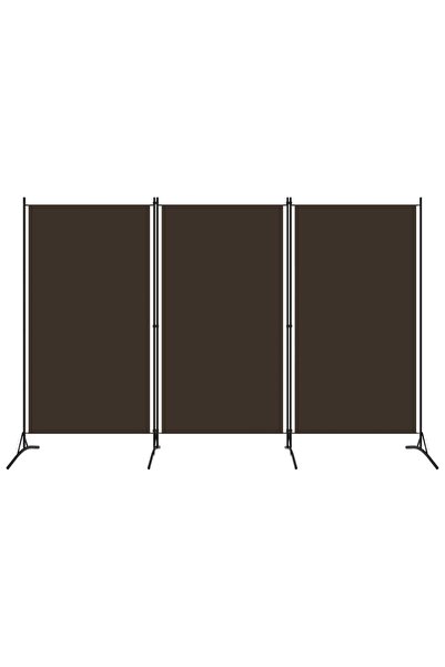 vidaxl فاصل غرفة ثلاثي الألواح، بني اللون، 260 × 180 سم