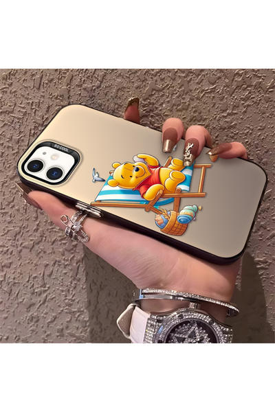 Hontinga iPhone 12 Pro Compatible Camera Protected Slim Hard Case Cute Bear P...