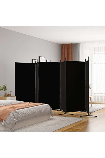 vidaxl 6-Panel Room Divider Black 520x180 cm Fabric