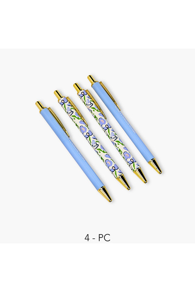 Lifestyle قلم حبر جاف بنقوش متنوعة - مجموعة من 4