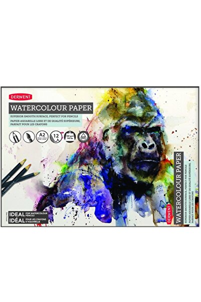 Derwent Caiet pentru desen pe baza de apa, A2, 12 coli, 300 gsm, hartie alba ...