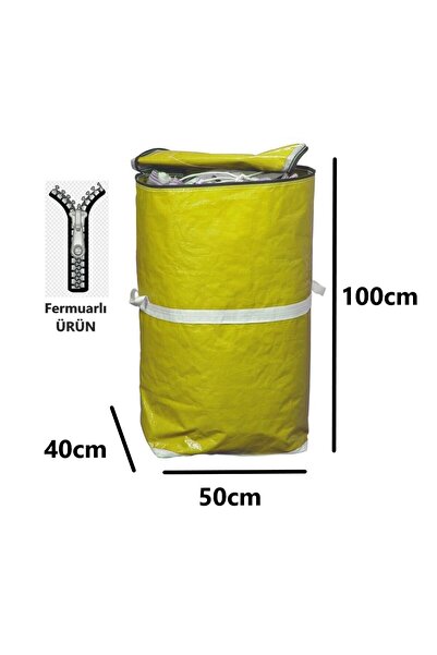 JokeyAmbalaj Ev-Iş Branda Taşıma Çuvalı 50X40+100cm Fermuarlı ve Cepli 170gr....