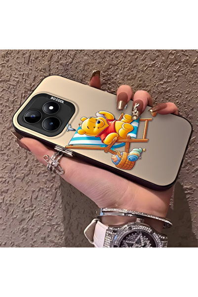 Hontinga حافظة صلبة رقيقة متوافقة مع كاميرا Realme Note 50 مع نمط دب لطيف