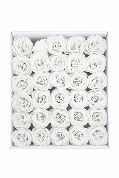OEM Set de 30 de trandafiri artificiali cu sclipici alb, decor floral premium