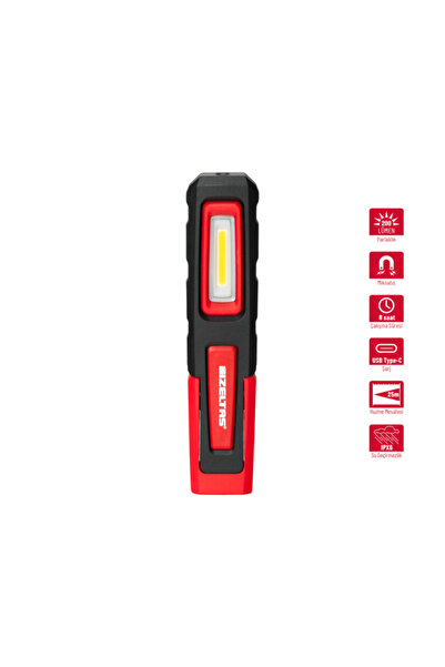 İzeltaş 200 Lümen COB LED Çalışma Lambası - Mıknatıslı, Askılı ve USB Type-C ...
