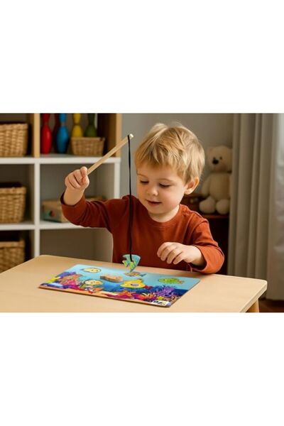 Anne&Bebek Devrez لغز صيد الأسماك الخشبي