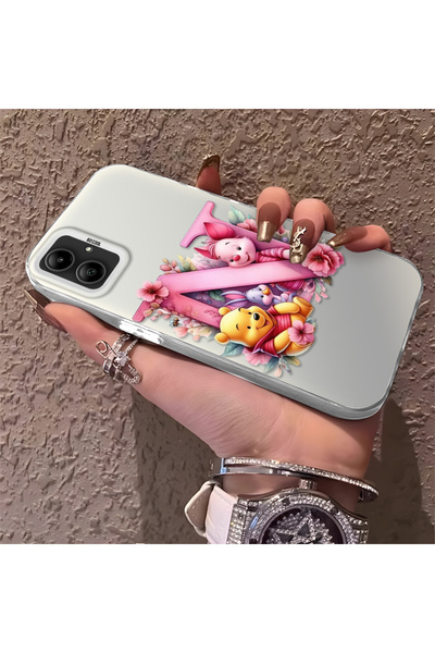 Hontinga حافظة صلبة رفيعة متوافقة مع كاميرا سامسونج جالاكسي A05، نمط دب لطيف