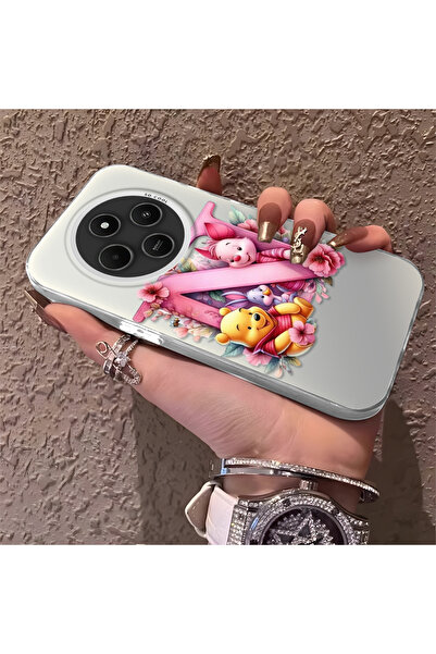 Hontinga حافظة رقيقة وصلبة متوافقة مع كاميرا Redmi 14C 4G مع نمط دب لطيف