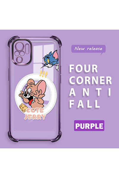 ucuc حافظة حماية من السيليكون الشفاف المتوافقة مع هاتف Redmi Note 10S، توم وجيري