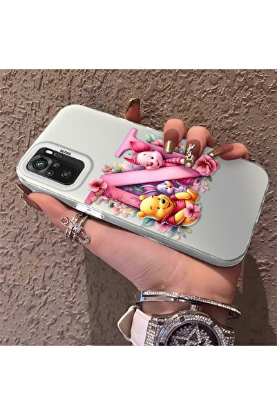 Hontinga حافظة صلبة رفيعة متوافقة مع كاميرا Redmi Note 10، نمط دب لطيف