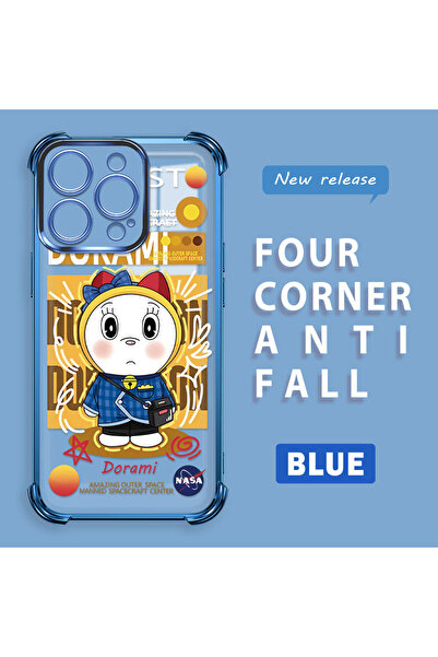 ucuc غطاء حماية شفاف من السيليكون متوافق مع آيفون 16 برو بتصميم دورايمون