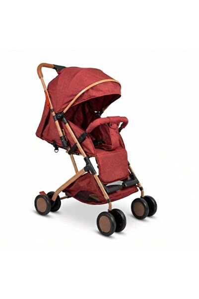 genric Lightweight Foldable Baby Stroller with Canopy and Storage Basket - Red
