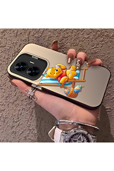 Hontinga حافظة صلبة رقيقة متوافقة مع كاميرا Realme C55 مع نمط دب لطيف