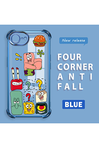 ucuc غطاء حماية شفاف متوافق مع آيفون 16e من السيليكون بتصميم سبونج بوب