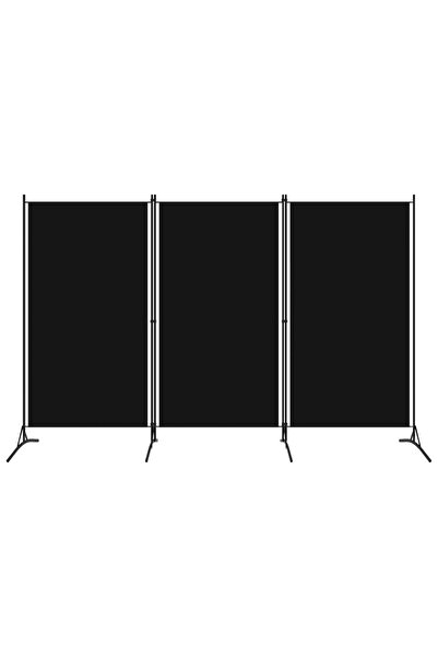 vidaxl فاصل غرفة ثلاثي الألواح، أسود، 260 × 180 سم