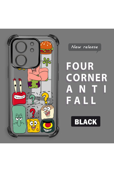 ucuc حافظة حماية من السيليكون الشفاف المتوافقة مع Mi 13T Pro/Mi 13T، سبونج بوب