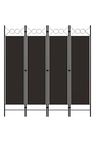 vidaxl فاصل غرفة بني اللون مكون من 4 ألواح، مقاس 160 × 180 سم