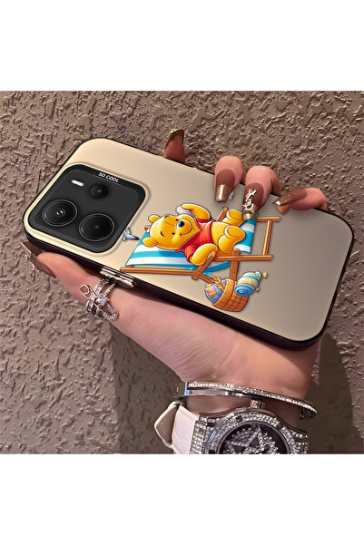 Hontinga حافظة صلبة رفيعة متوافقة مع كاميرا Redmi Note 14 مع نمط دب لطيف