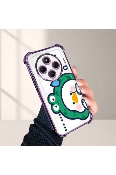 ucuc حافظة حماية من السيليكون الشفاف المتوافقة مع Redmi 14C، تصميم كرتوني لطيف