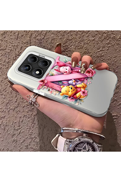 Hontinga حافظة رقيقة وصلبة متوافقة مع كاميرا Redmi Note 14 Pro 4G مع نمط دب لطيف