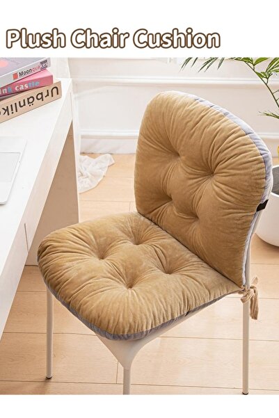 Generic Chair Seat Cushion 2 Color Stitching Cushion with Fixing Band Non Sli...