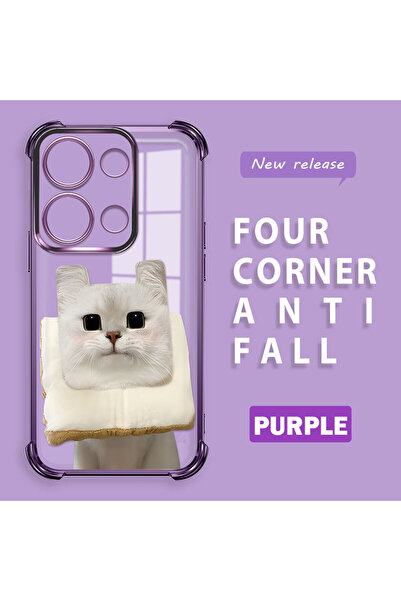 ucuc حافظة حماية من السيليكون الشفاف المتوافقة مع هاتف Poco M6 Pro 4G بنمط القطط