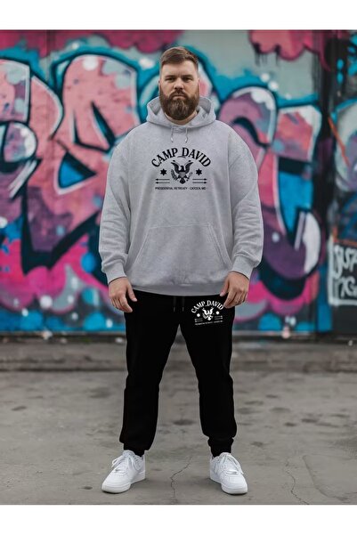 Flaubert Falubert-Men's Printed Iuy Large Size Sweatahirt - Sweatpants 2-Piec...