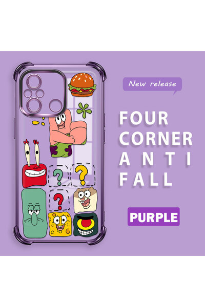 ucuc حافظة حماية من السيليكون الشفاف المتوافقة مع هاتف Redmi 12C، سبونج بوب