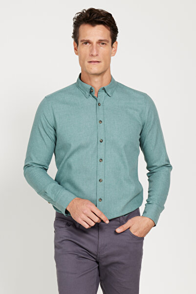 AC&Co / Altınyıldız Classics Khaki Flannel Oxford Winter Slim Fit Slim Fit Bu...