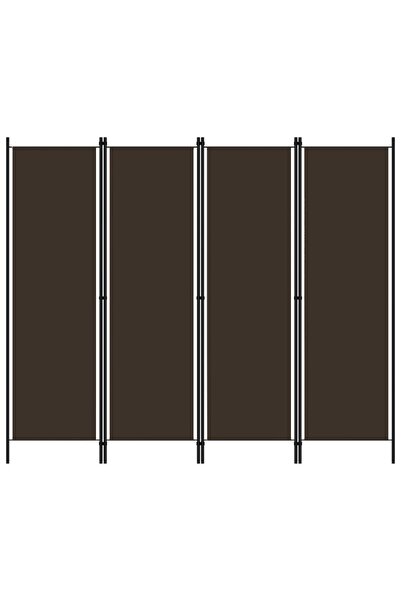 vidaxl 4-Panel Room Divider Brown 200x180 cm