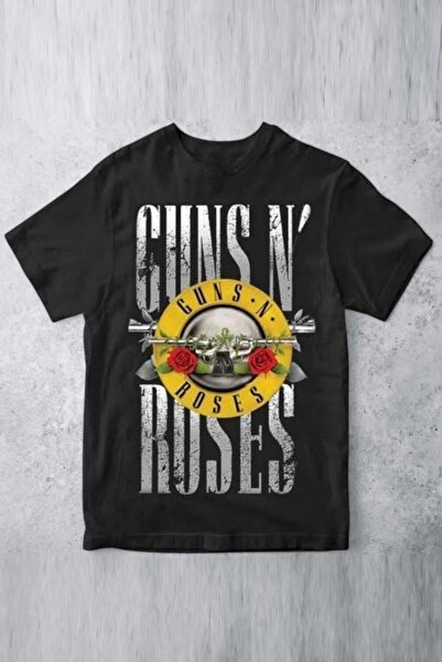 Karakedi Black Guns N' Roses Logo Y2K Unisex T-Shirt