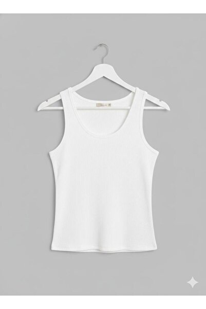 POLYMOOD Women's White Soft Textured Cotton Stretchy Round Neck Undershirt - ...