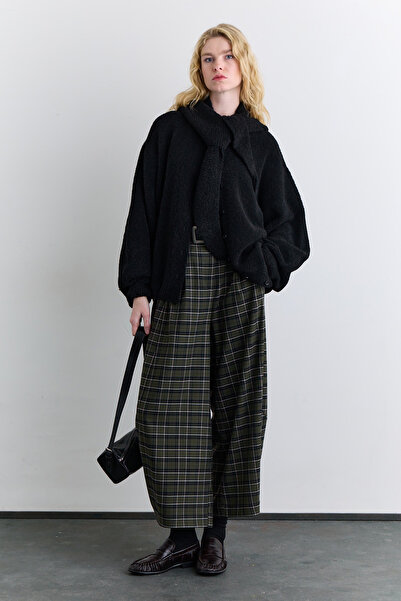 Manuka Plaid Balloon Form Pants Green