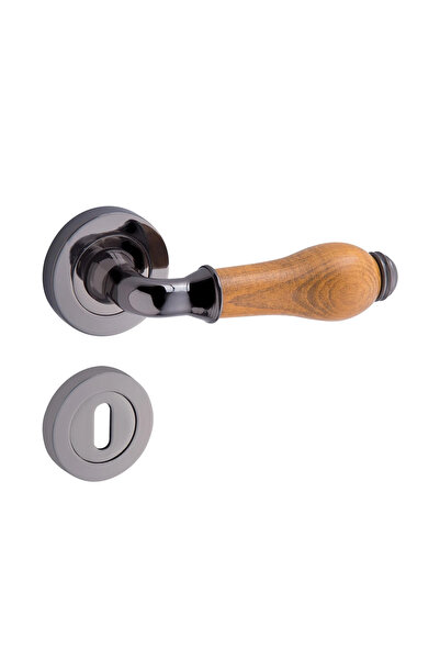 Nobel Twin Door Handle Smoked Anatolian Walnut Apartment with Rosette Room