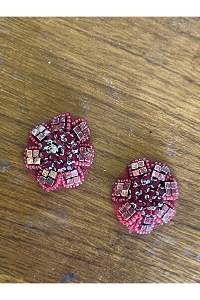 Gönülden Tasarım 5X5 cm 2 Pieces Stone Flower Arma Set Red