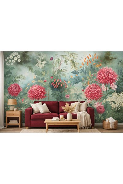 dekoartizan Pembe Yıldız Çiçekleri. Doğa Duvar Kagıdı