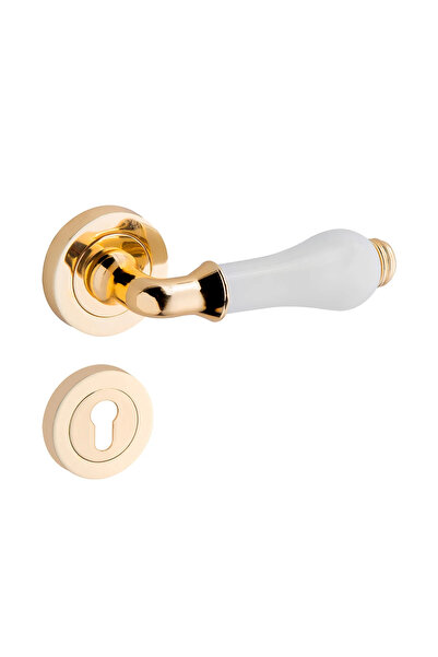 Nobel Twin Kapı Kolu Altın Sarısı Daire Rozetli YALE SAĞ (32 Porselen)