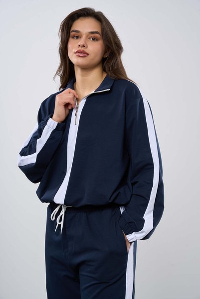 HANIQA White Piped Detail Tracksuit Set |   5006 |   44-50