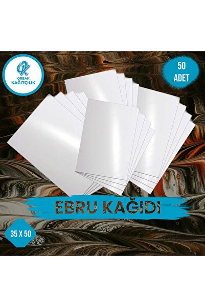 Orbak Kağıt Ebru Kağıdı 35 x 50 cm 50’li Beyaz – Ebru Sanatı Kâğıdı – Marblin...