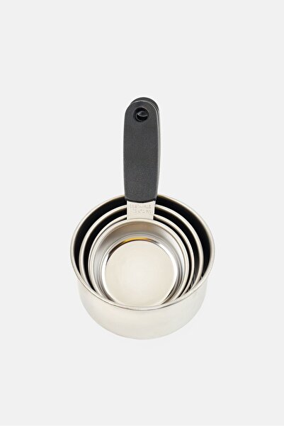 Alpine Cuisine 4 Piece Stainless Steel Measuring Cups Set, Silver