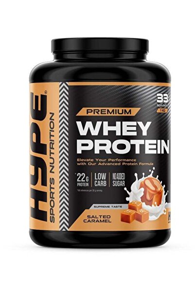 Hype مسحوق بروتين مصل اللبن بنكهة الكراميل المملح | 1 كجم | 22 جم بروتين، قلي...