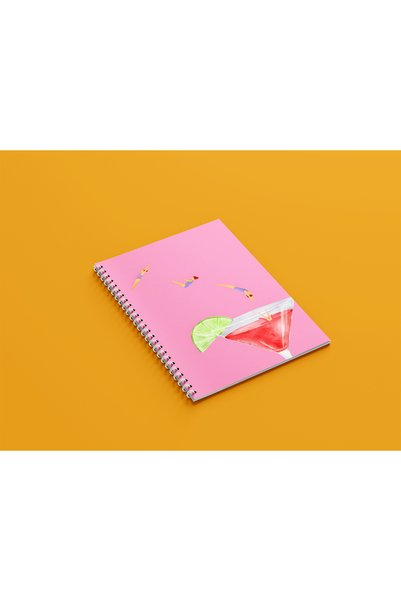 ARTHOUSECOLLECTIVE A4 Spiral Notebook - Unlined School Notebook - 80 Sheets / 160 Pages - Cocktail Poster Cover
