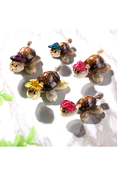luckybaby Seashell مجموعة من ثلاث سلاحف مصنوعة من الاصداف الطبيعية مصنعة يدويا لديكور المنزل